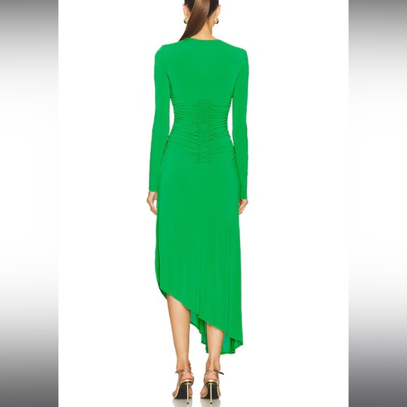 A.L.C. Adeline Ruched Jersey Dress long sleeve - Sz Small NWT - Green - Picture 3 of 10